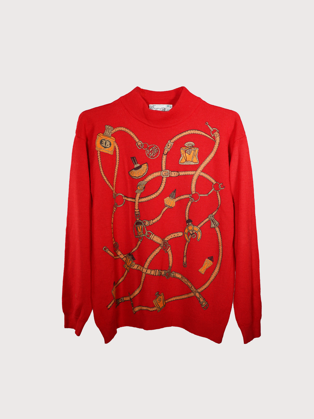 Le pull rouge imprimé