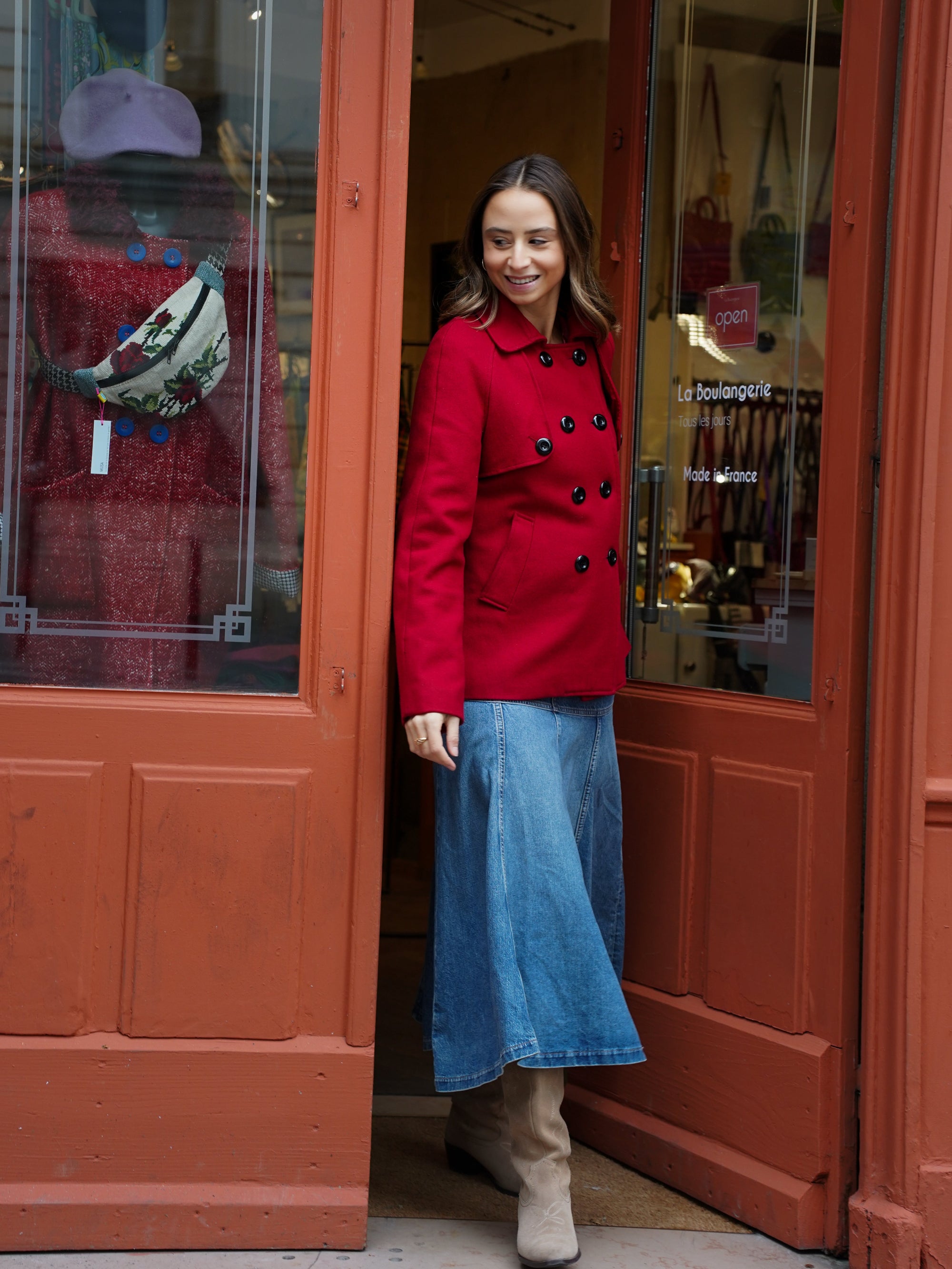 La jupe en jean Massimo Dutti