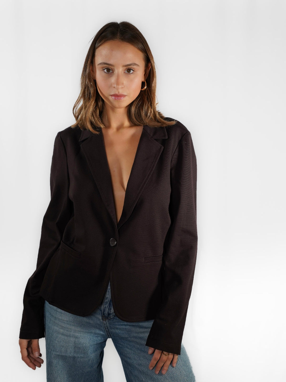 Le blazer marron en coton