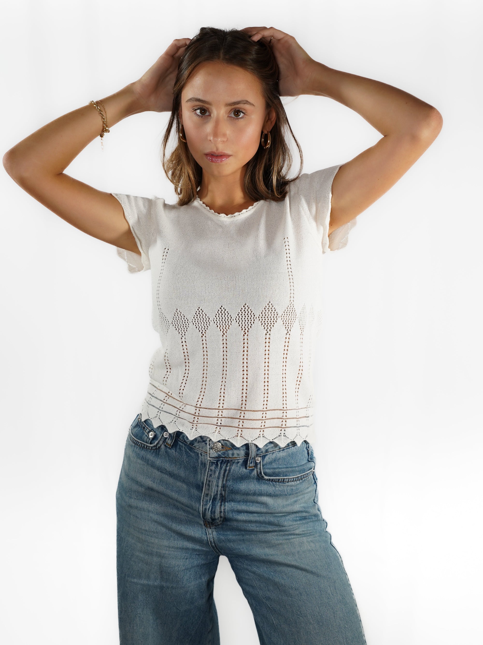 Le top en maille à manches courtes